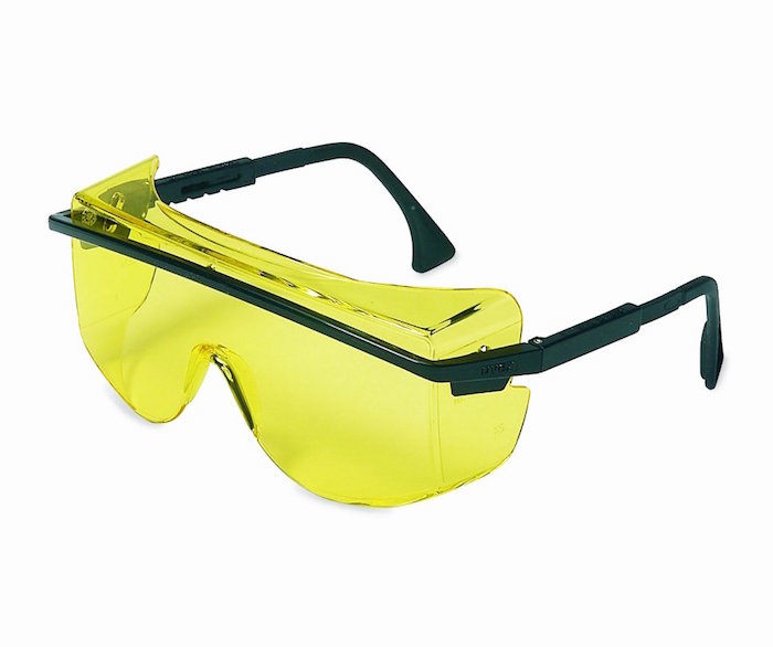 Uvex S2501 Astrospec OTG 3001 Safety Eyewear, Black Frame, Amber Ultra-Dura Hardcoat Lens